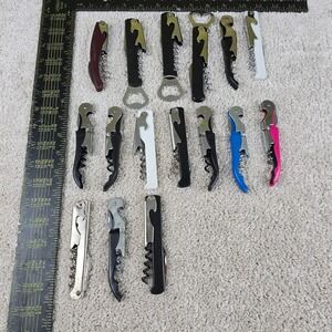 Unbranded Wine Opener Bulk Lot 16pc Assorted Waiter Corkscrews Multicolor